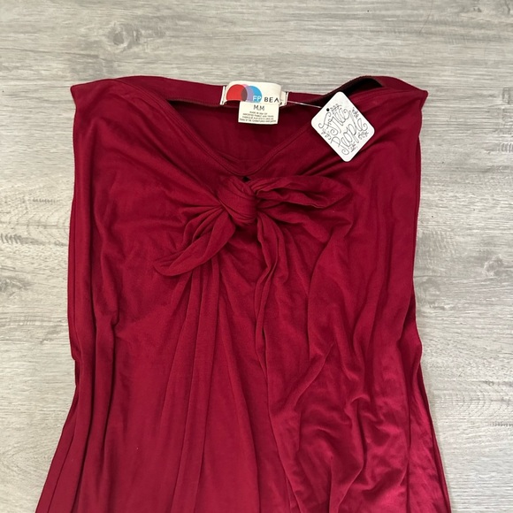 Free people beach Strapless Burgundy Dress Sz M - Picture 2 of 6